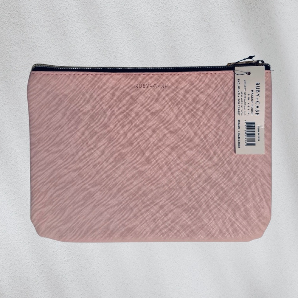 Ruby+Cash Light Pink Sparkle Zip Top Cosmetic Pouch / Makeup Bag - Picture 2 of 3